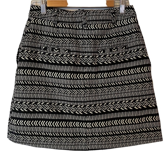 Anthropologie Maeve Black White Button‎ Front Fieldnotes Skirt US 8 #OB512596 - Picture 4 of 12